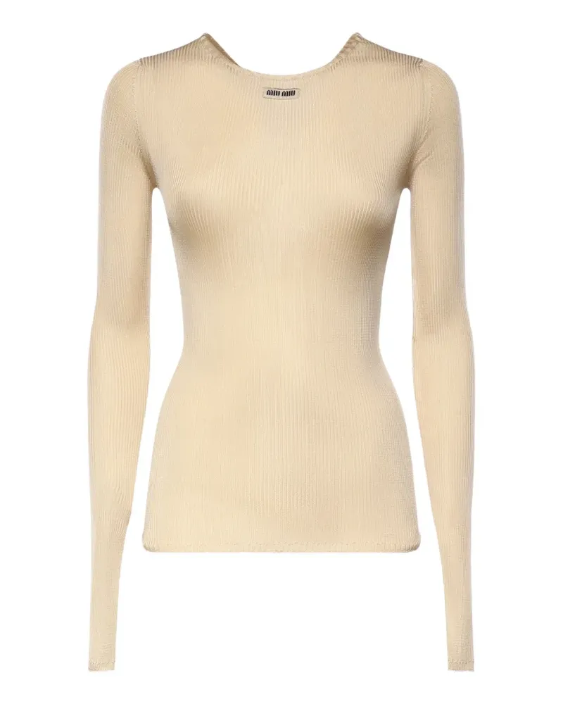 Miu Miu crew-neck T-shirt - Nude Nude