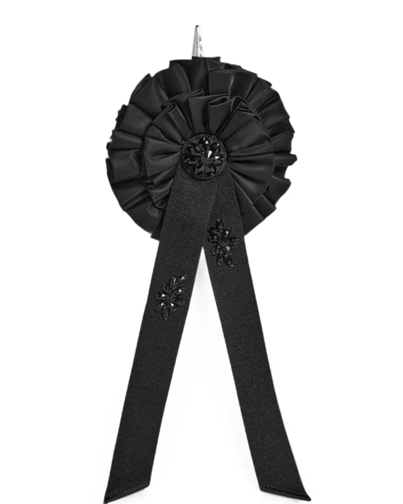 Simone Rocha Verziertes Portemonnaie mit Rosette-Band - Schwarz Schwarz