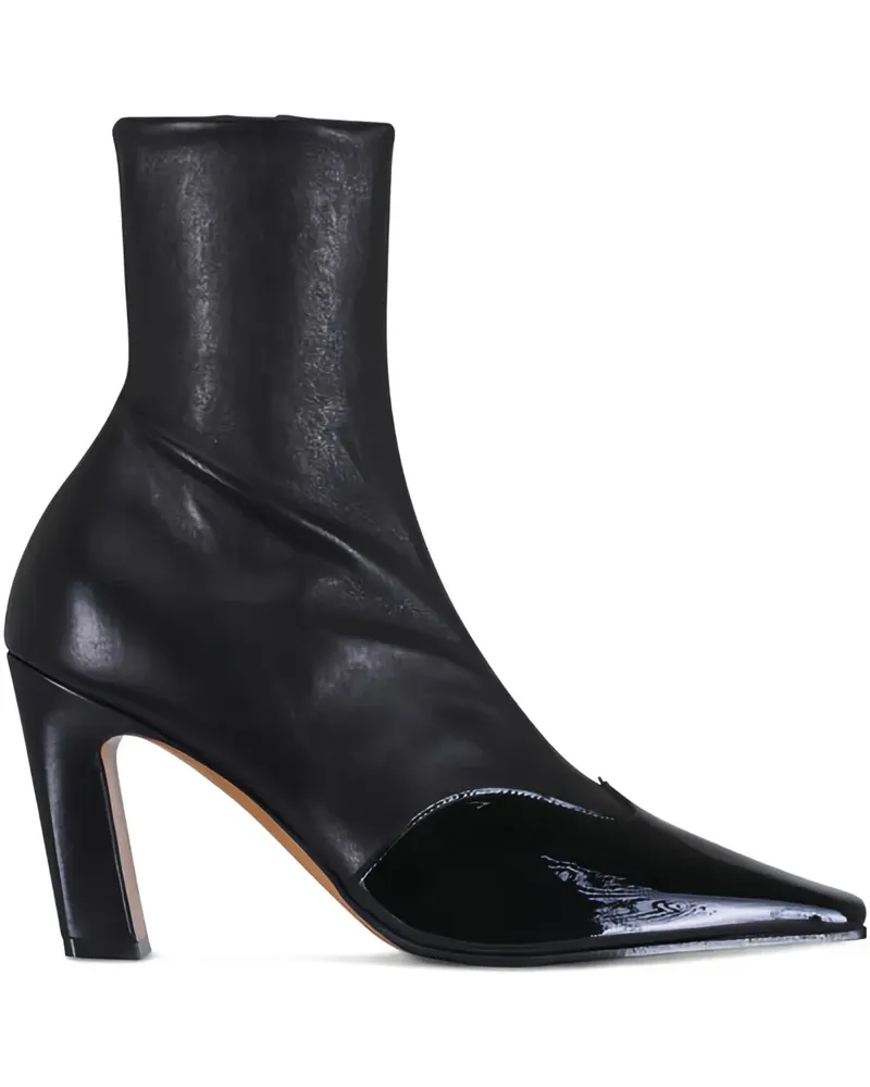 KHAITE Spitze Lackstiefel 85mm - Schwarz Schwarz