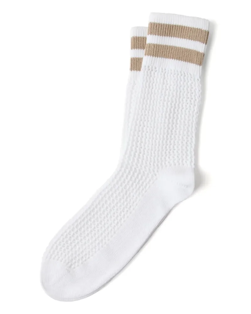 Brunello Cucinelli Socken mit Lochstrickmuster - Weiß Weiß