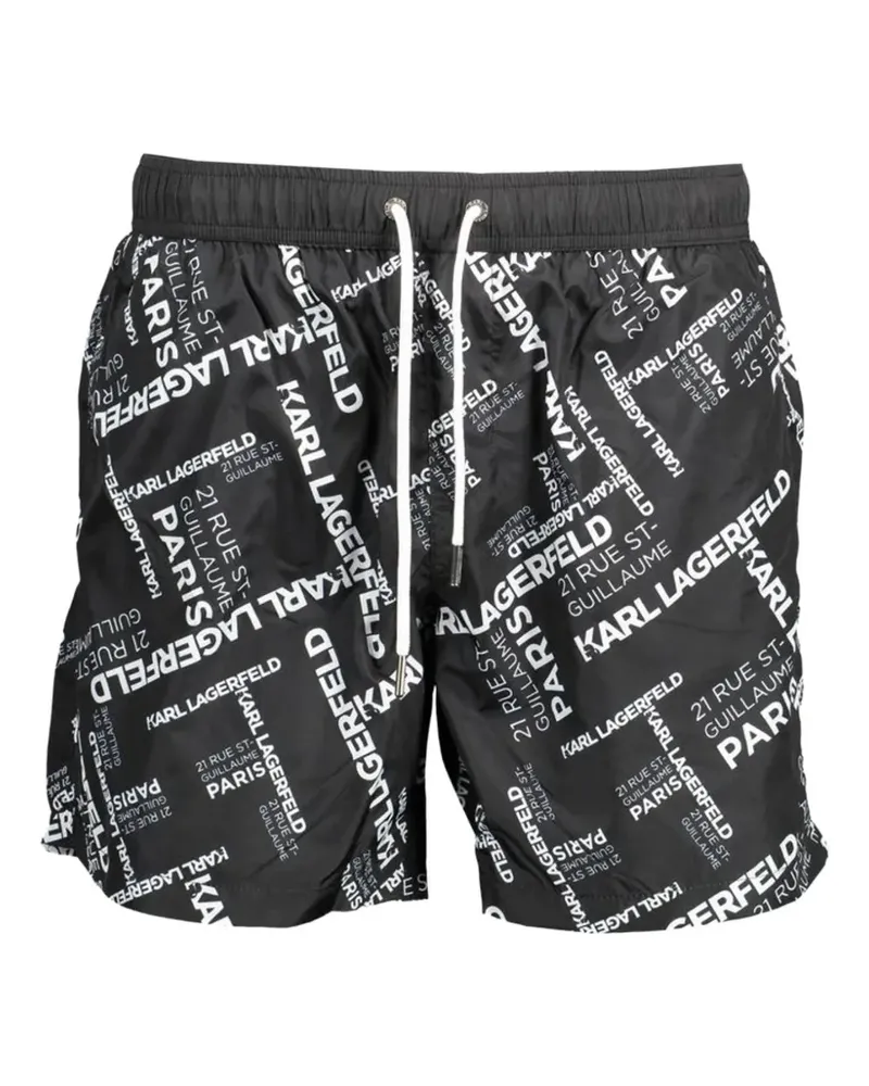 Karl Lagerfeld logo-print swim shorts - Schwarz Schwarz