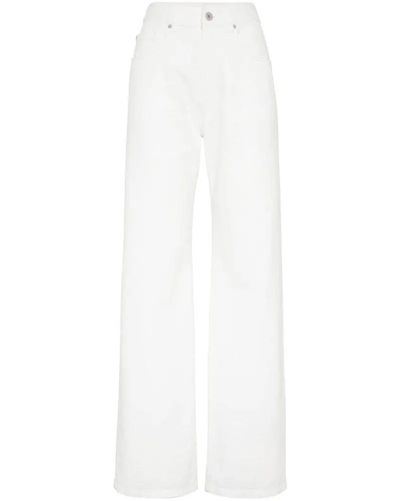 Brunello Cucinelli Halbhohe Wide-Leg-Jeans - Weiß Weiß