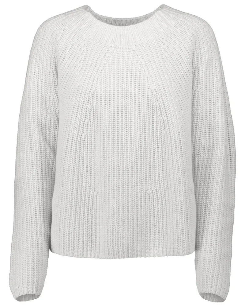 ALLUDE Grob gestrickter Pullover - Weiß Weiß