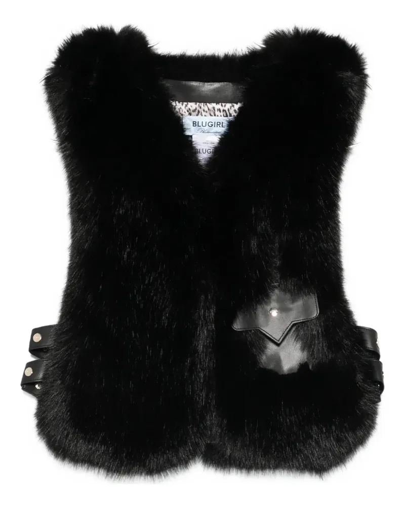 Blumarine V-neck gilet - Schwarz Schwarz