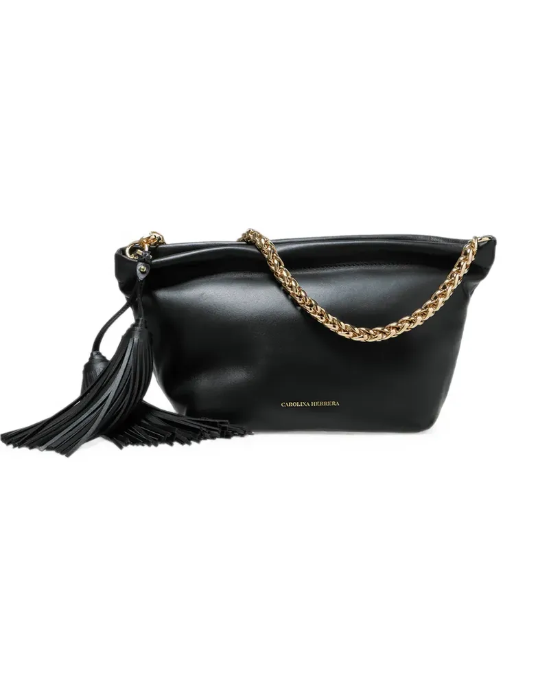 Carolina Herrera New York Pia Clutch aus Leder mit Quastendetail - Schwarz Schwarz