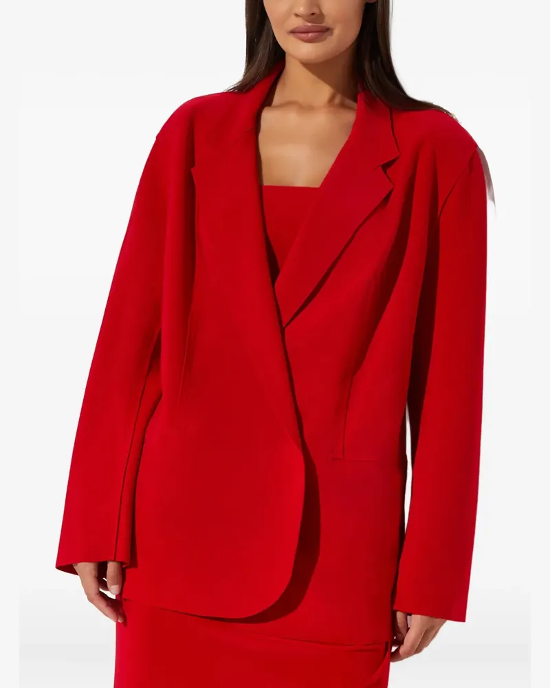 Norma Kamali Doppelreihiger Blazer mit Gürtel - Rot Rot