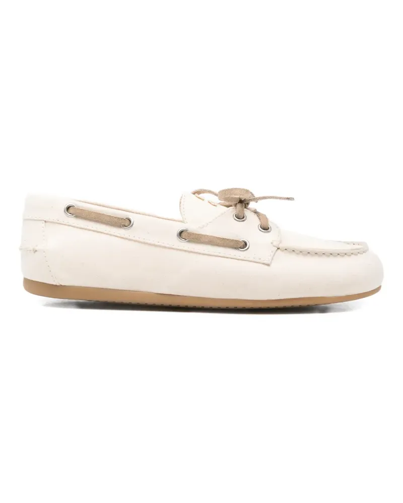 Miu Miu lace-up boat shoes - Nude Nude