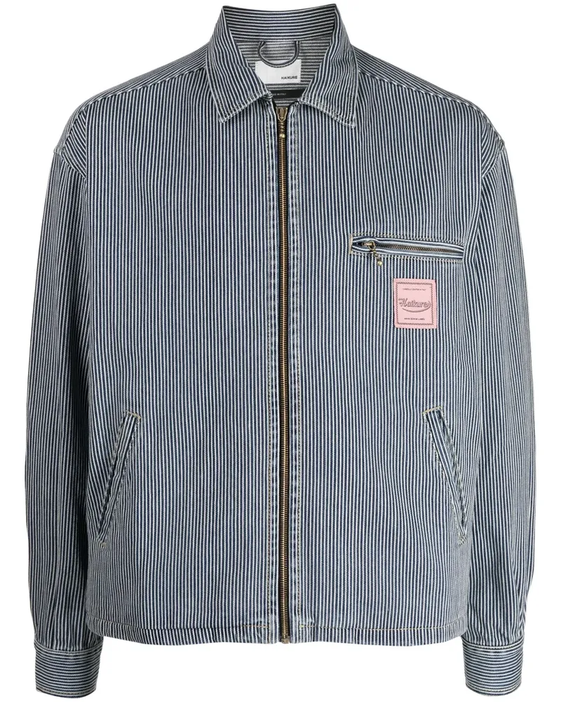 Haikure Gestreifte Hemdjacke - Blau Blau