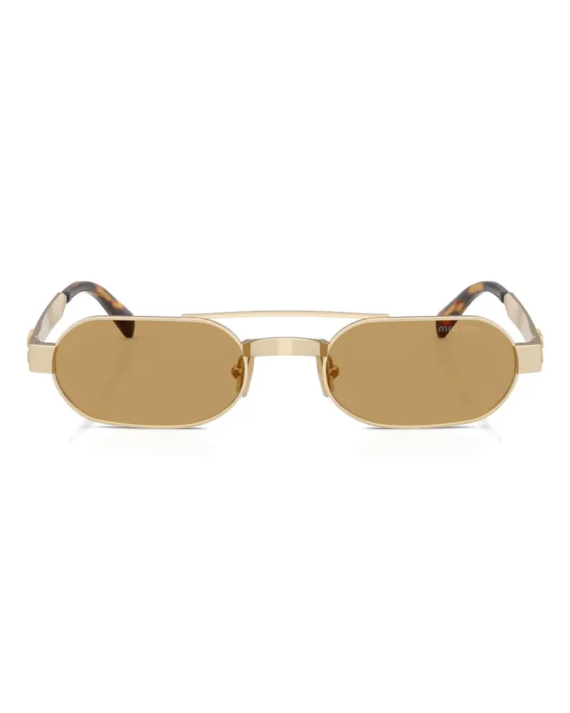 Miu Miu geometric-frame sunglasses - Gold Gold