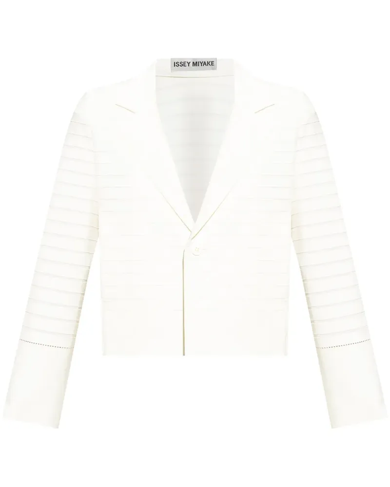 Issey Miyake Geripptes Sakko - Weiß Weiß
