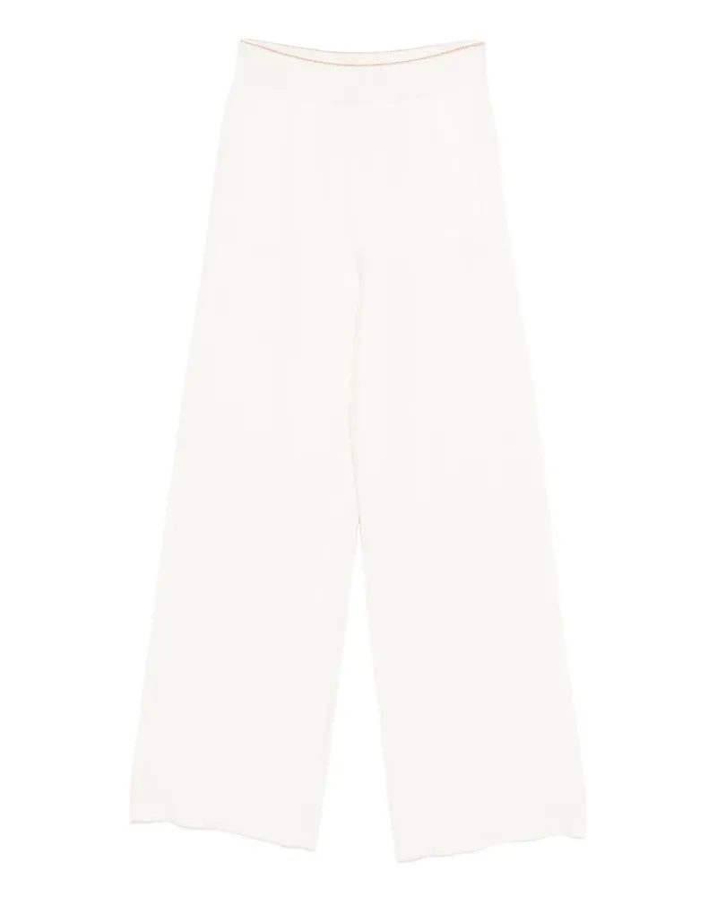 Eleventy Gerippte Hose - Weiß Weiß