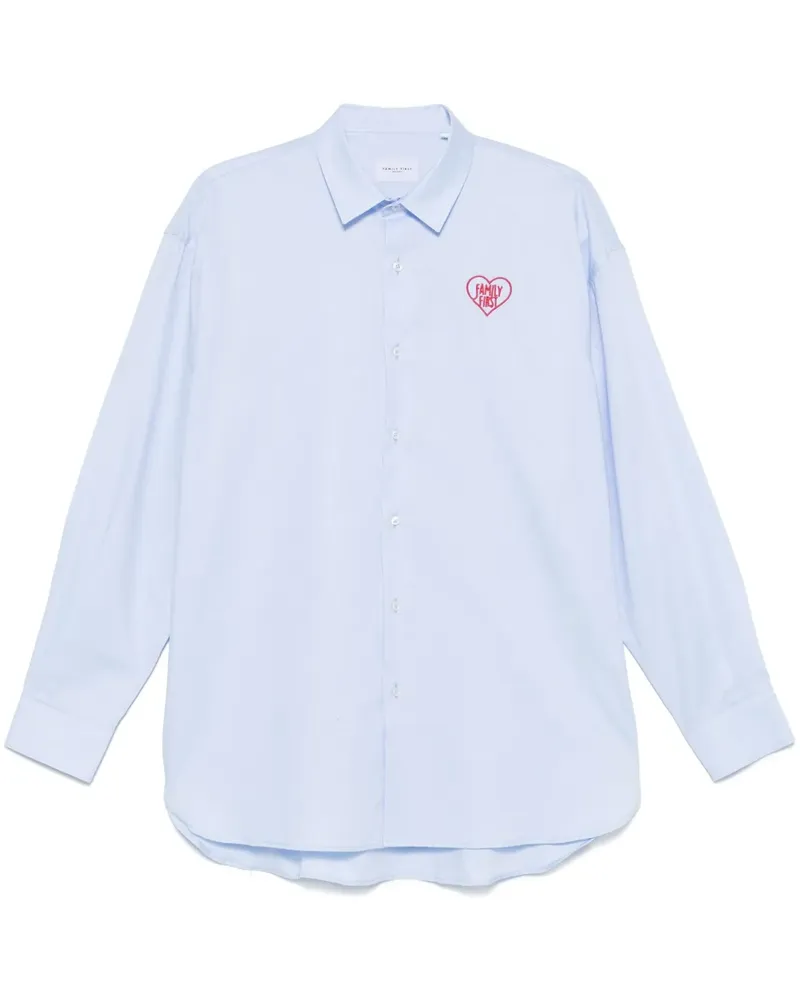 Family First Heart Hemd - Blau Blau