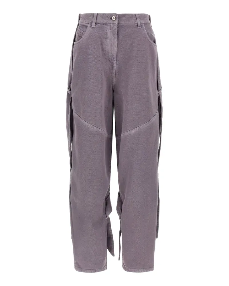 ATTICO garment-dyed side ribbons jeans - Violett Violett