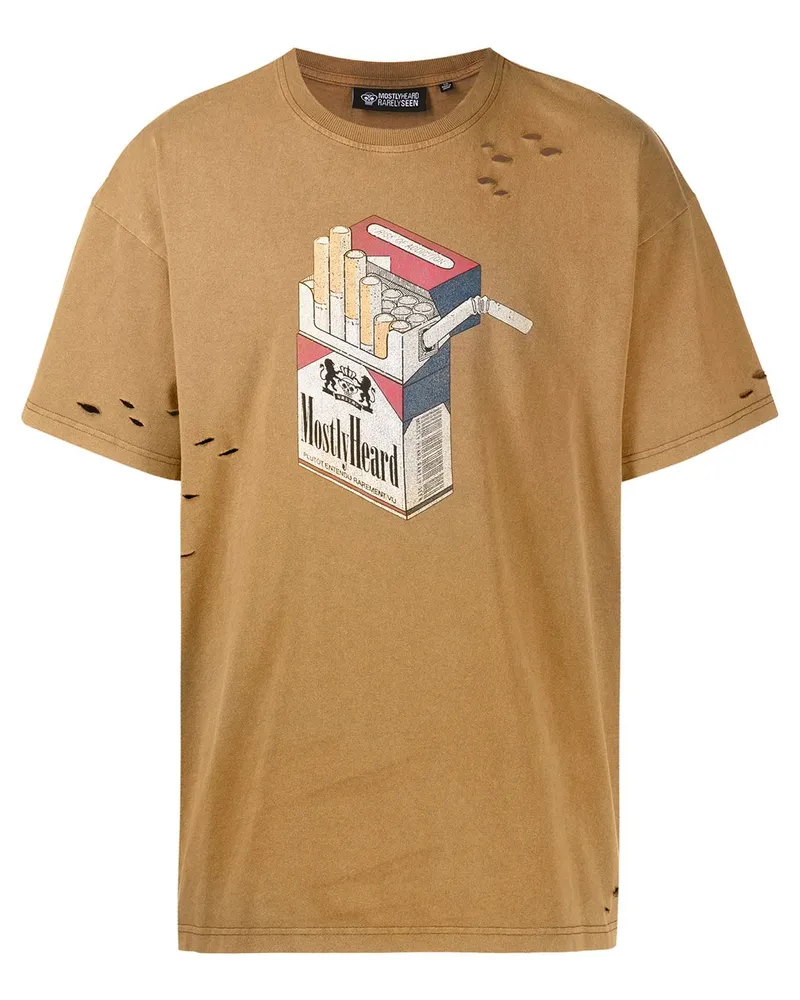 Mostly Heard Rarely Seen T-Shirt mit grafischem Print - Braun Braun