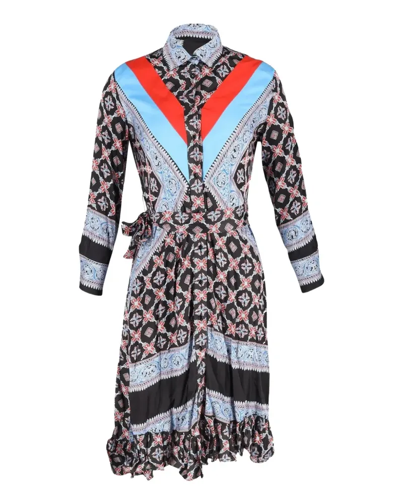 Sandro belted printed shirt dress - Schwarz Schwarz