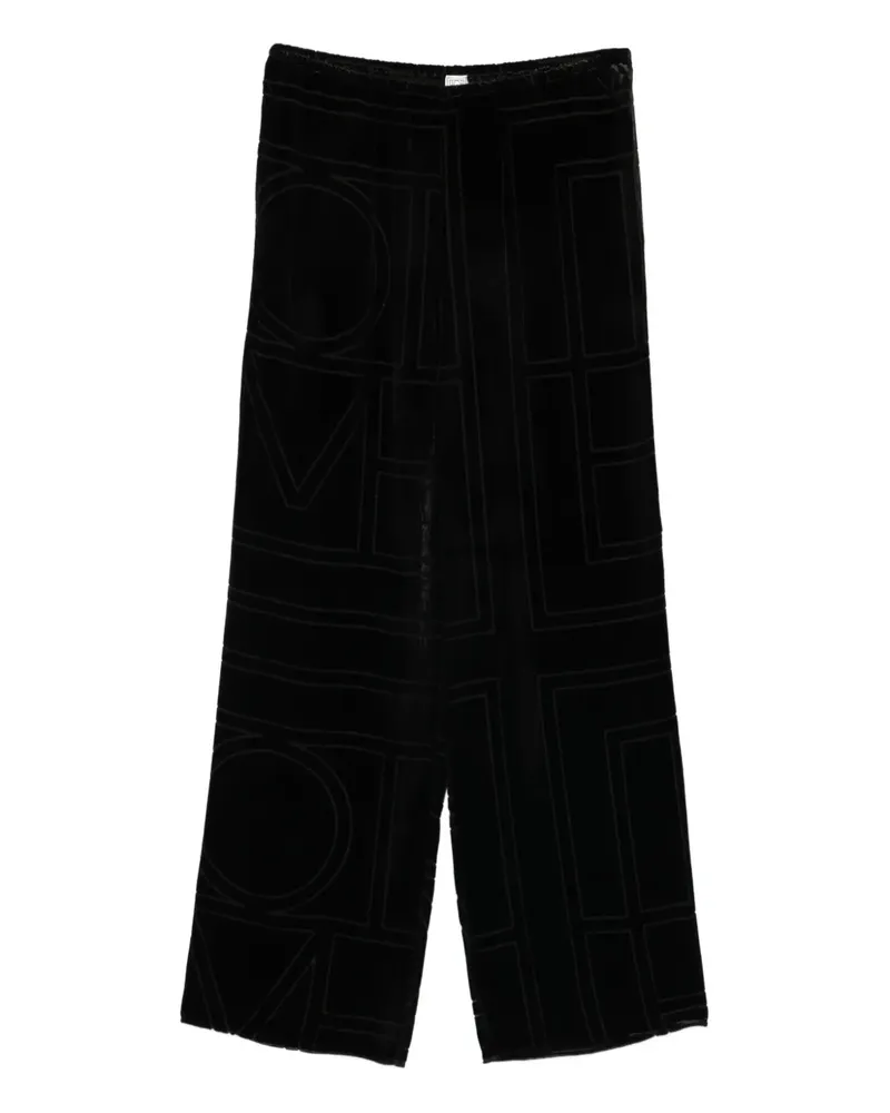 Totême geometric-pattern trousers - Schwarz Schwarz