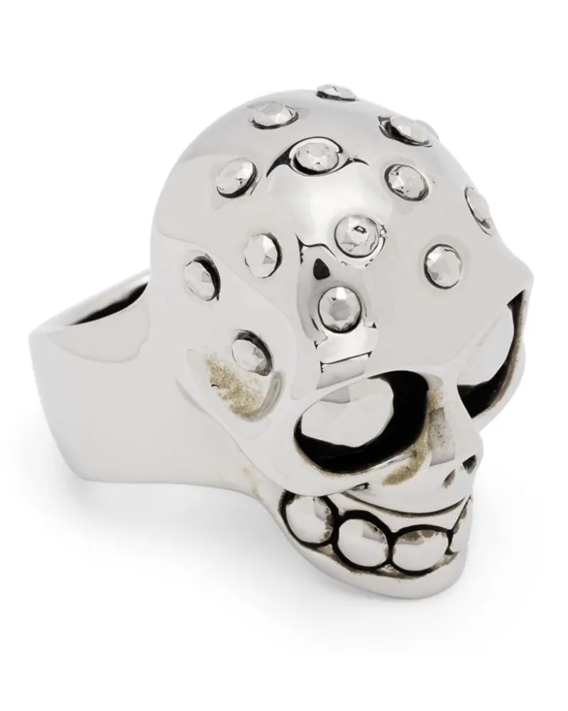 Alexander McQueen The Jeweled Skull Ring Silber