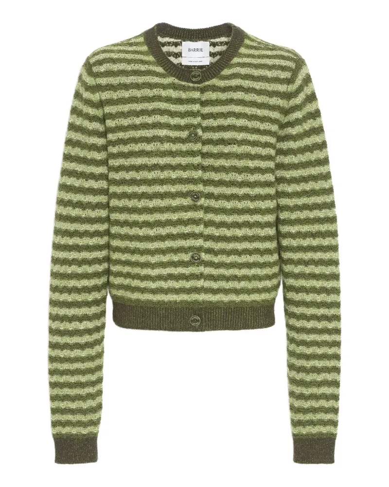 Barrie Gestreifter Cardigan aus Kaschmir - Grün Grün