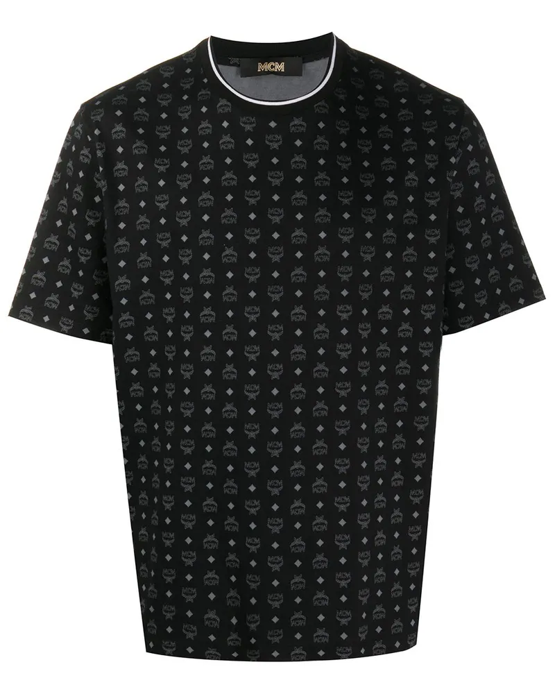 MCM T-Shirt mit Logo-Print Schwarz