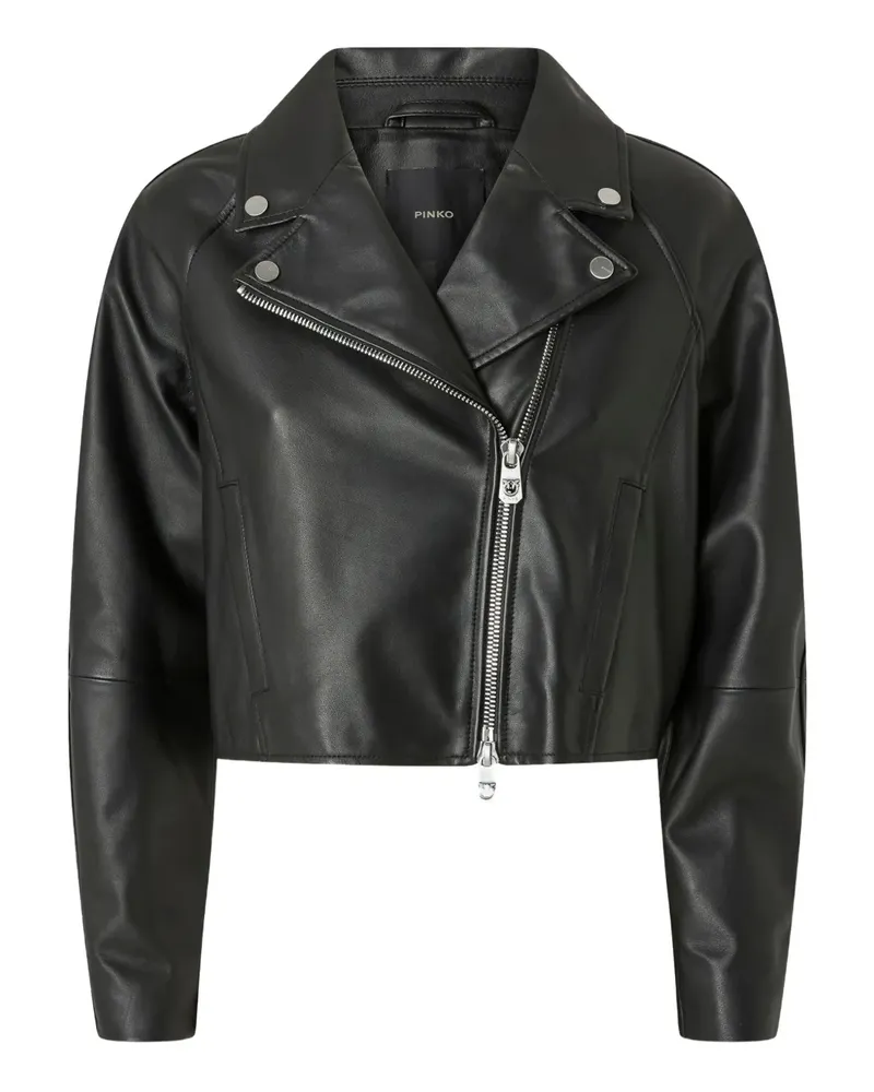 Pinko Bikerjacke aus Leder - Schwarz Schwarz