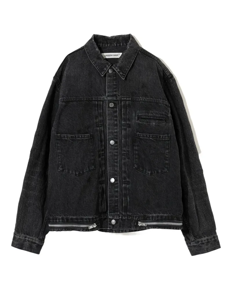 Undercover zip-detail denim jacket - Schwarz Schwarz