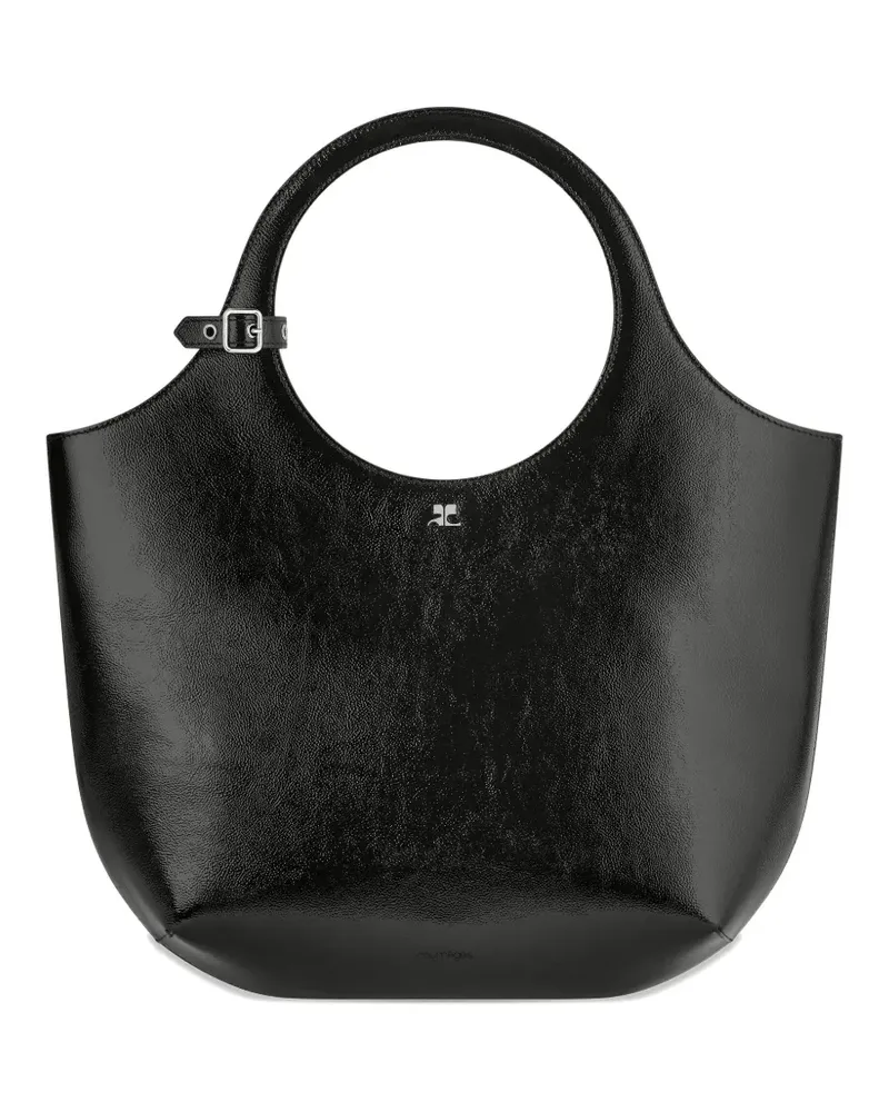 Courrèges Mittelgroßer Holy Tote Bag mit rundem Henkel - Schwarz Schwarz