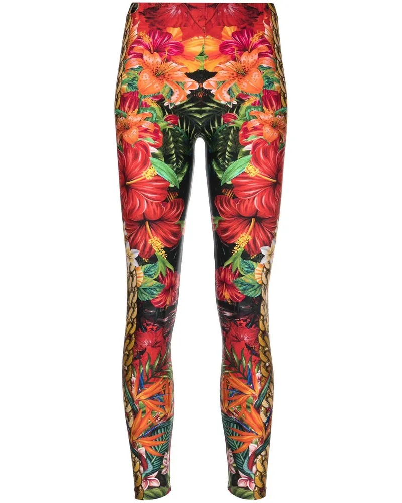 Philipp Plein Leggings mit Hawaii-Print - Rot Rot