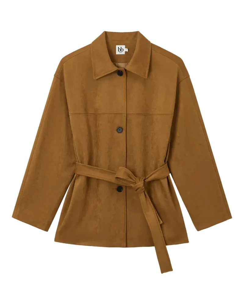 b+ab Jacke mit Gürtel - Braun Braun
