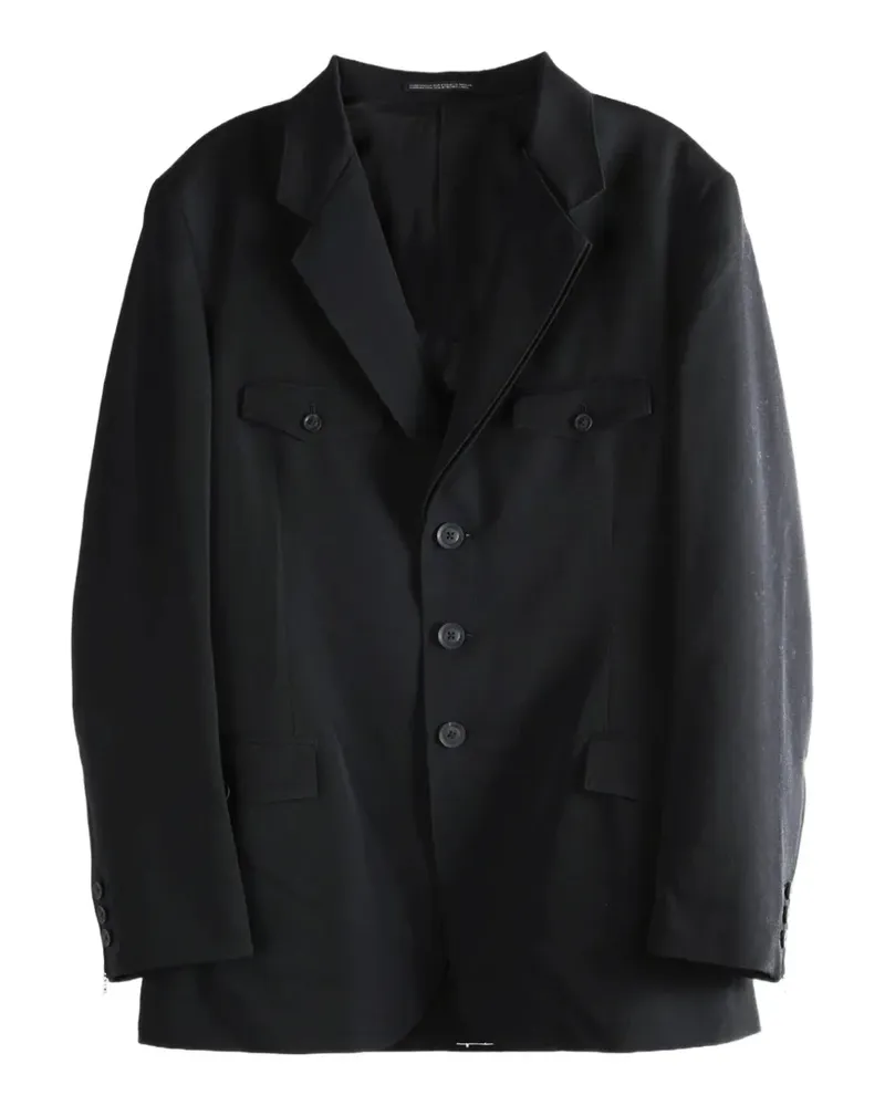 Yohji Yamamoto buttoned blazer - Schwarz Schwarz