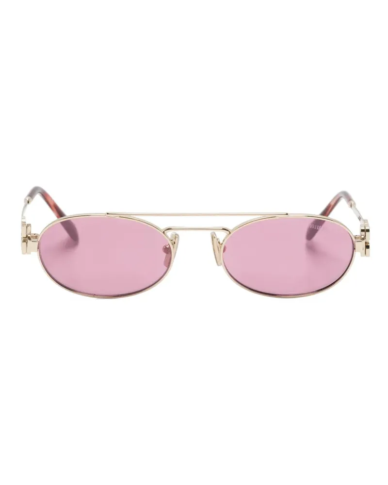 Miu Miu Sonnenbrille mit Logo - Rosa Rosa