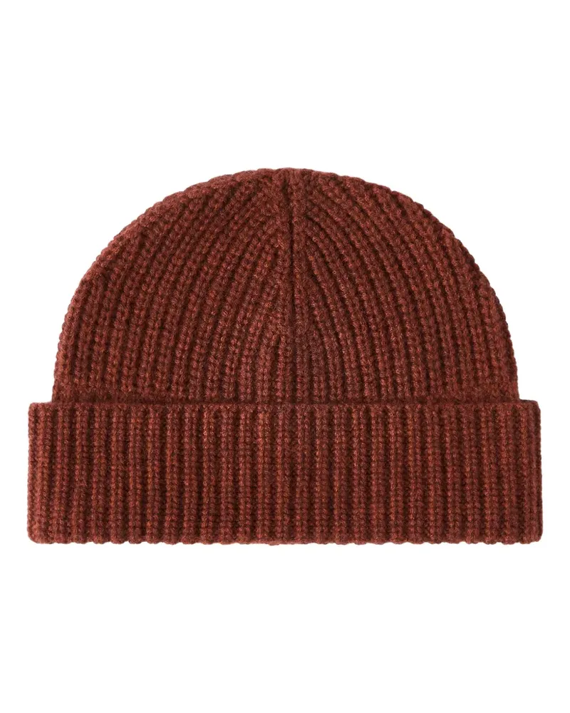 Brunello Cucinelli cashmere English rib knit beanie hat - Rot Rot
