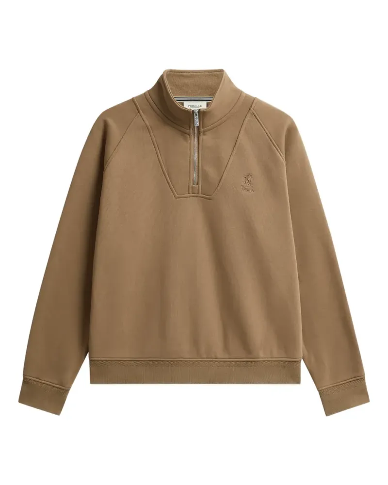 Pringle of Scotland Sweatshirt mit kurzem Reißverschluss und Raglanärmeln - Braun Braun