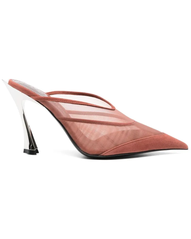 Thierry Mugler Mesh-Mules 95mm - Nude Nude