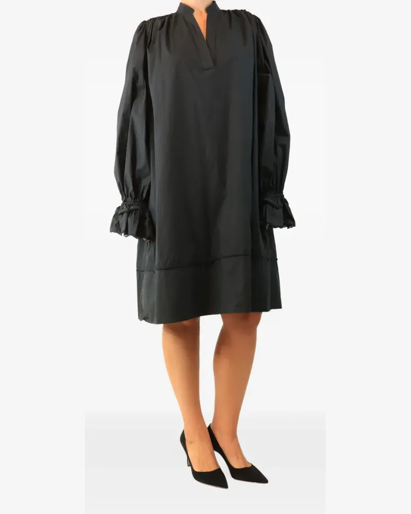 By Malene Birger Gerüschtes Ofelianse Midikleid - Schwarz Schwarz