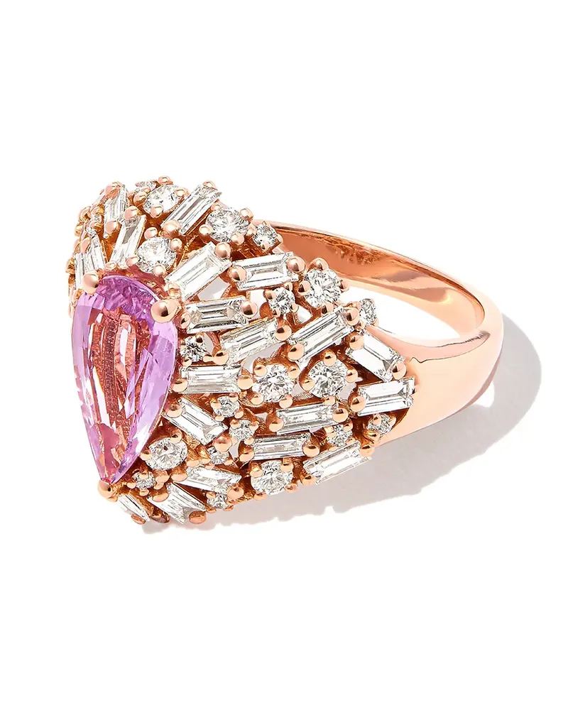 Suzanne Kalan 18kt Rotgoldring mit Diamanten - Rosa Rosa