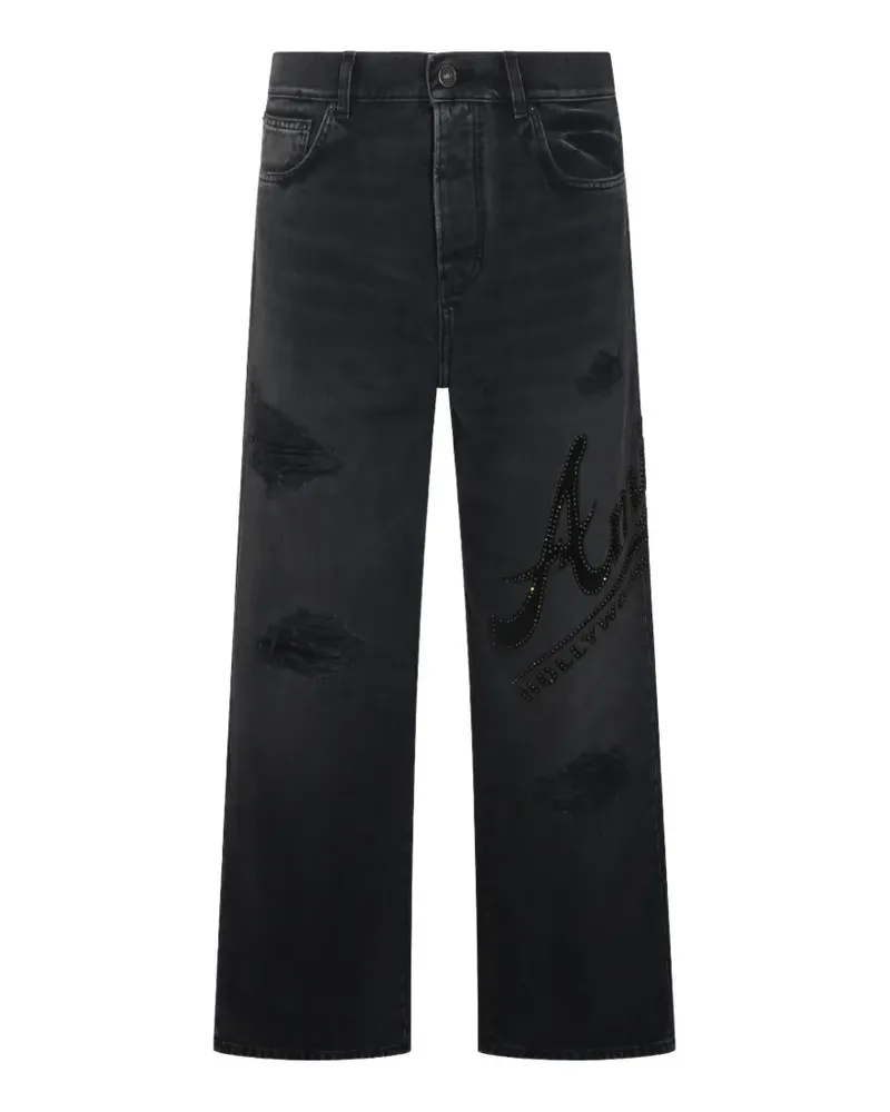 Amiri Jeans mit Kristallverzierung - Schwarz Schwarz