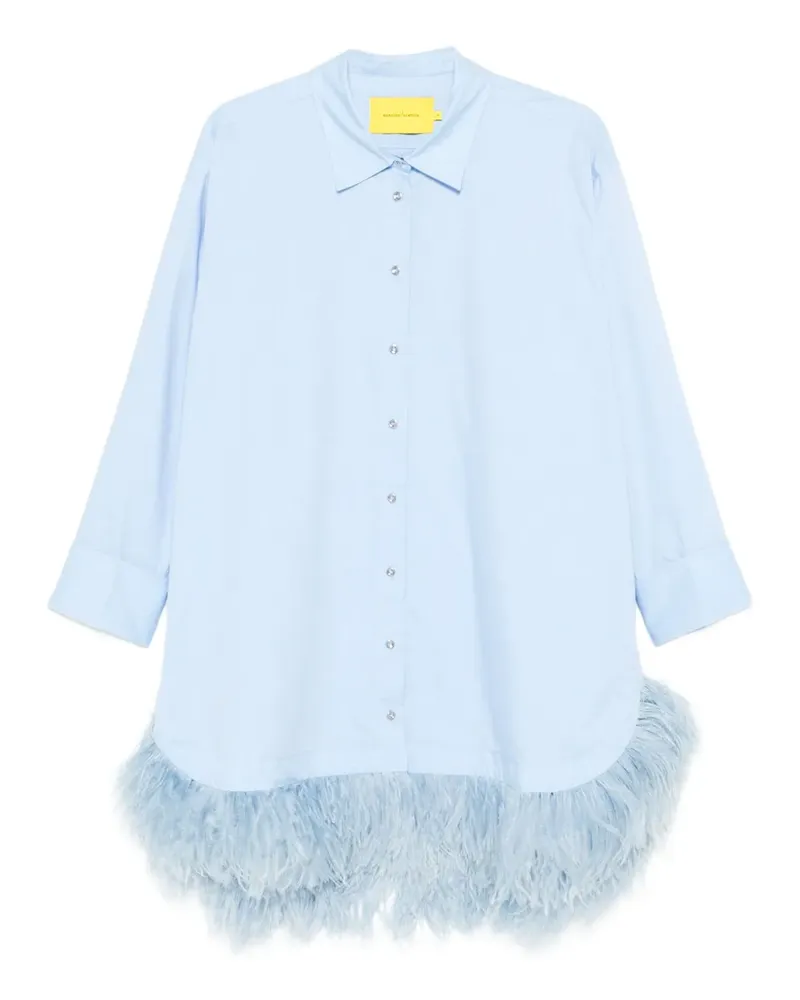 Marques ' Almeida feather trim dress - Blau Blau