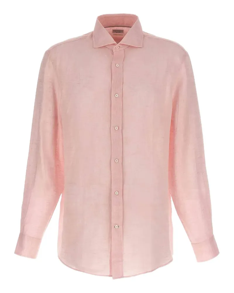 Brunello Cucinelli Hemd aus Leinen - Rosa Rosa