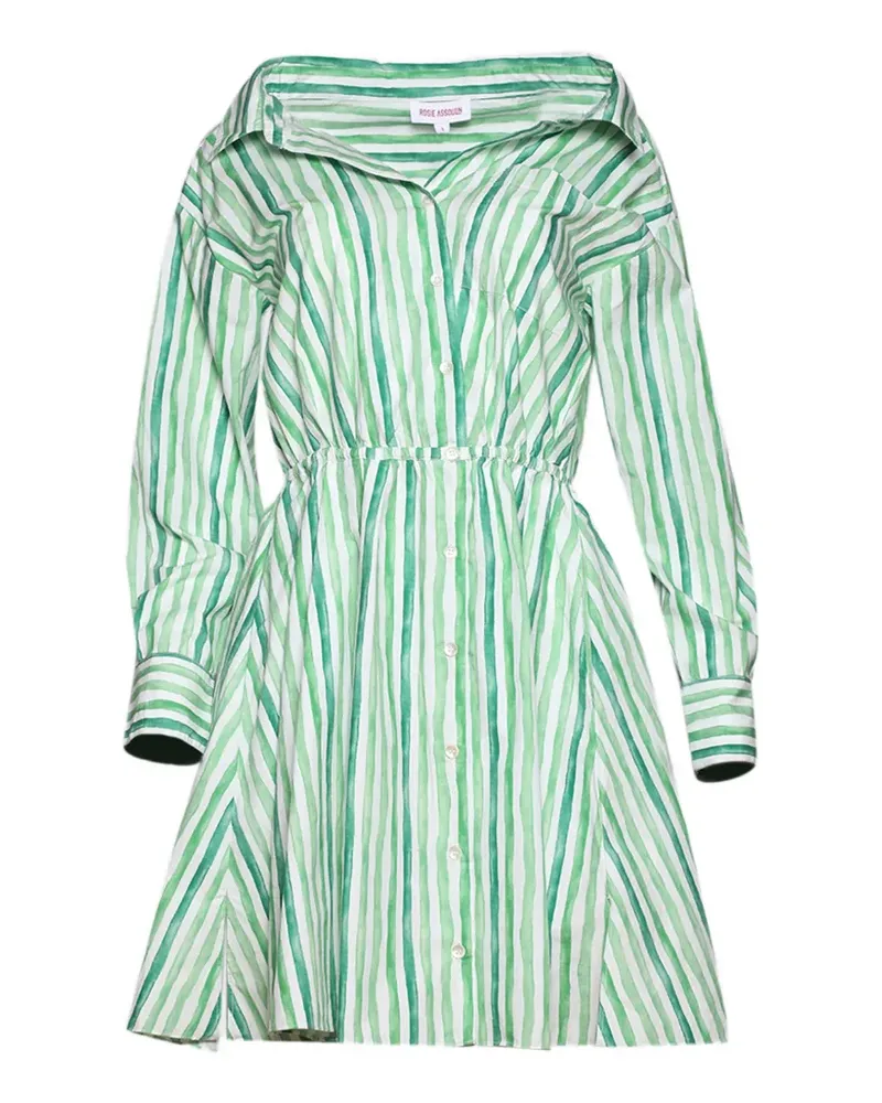Rosie Assoulin Schulterfreies Kleid mit Streifen - Grün Grün