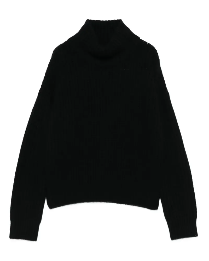 Lisa Yang Gerippter Rollkragenpullover - Schwarz Schwarz