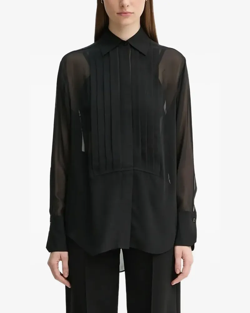 A.L.C. Bluse mit Falten - Schwarz Schwarz