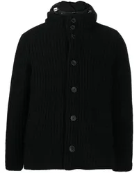 Herno Gerippte Jacke mit Knopfleiste Schwarz