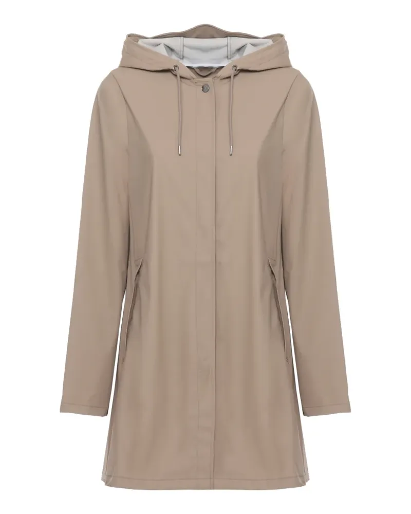 RAINS hooded A-line coat - Nude Nude