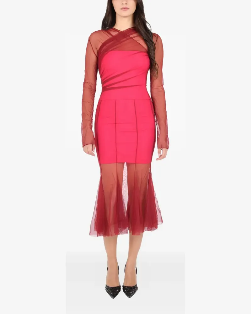 Nensi Dojaka long-sleeve midi dress - Rot Rot