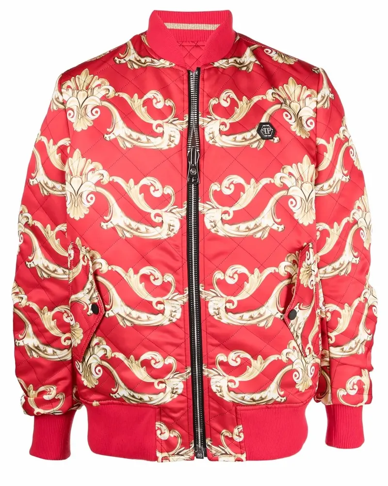 Philipp Plein Bomberjacke mit Barockmuster - Rot Rot