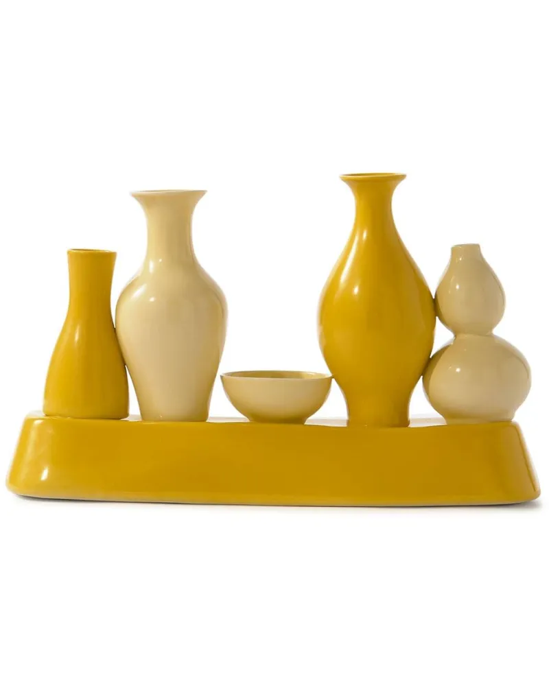 POLSPOTTEN Shangai Porzellanvase (25cm x 12cm Gelb