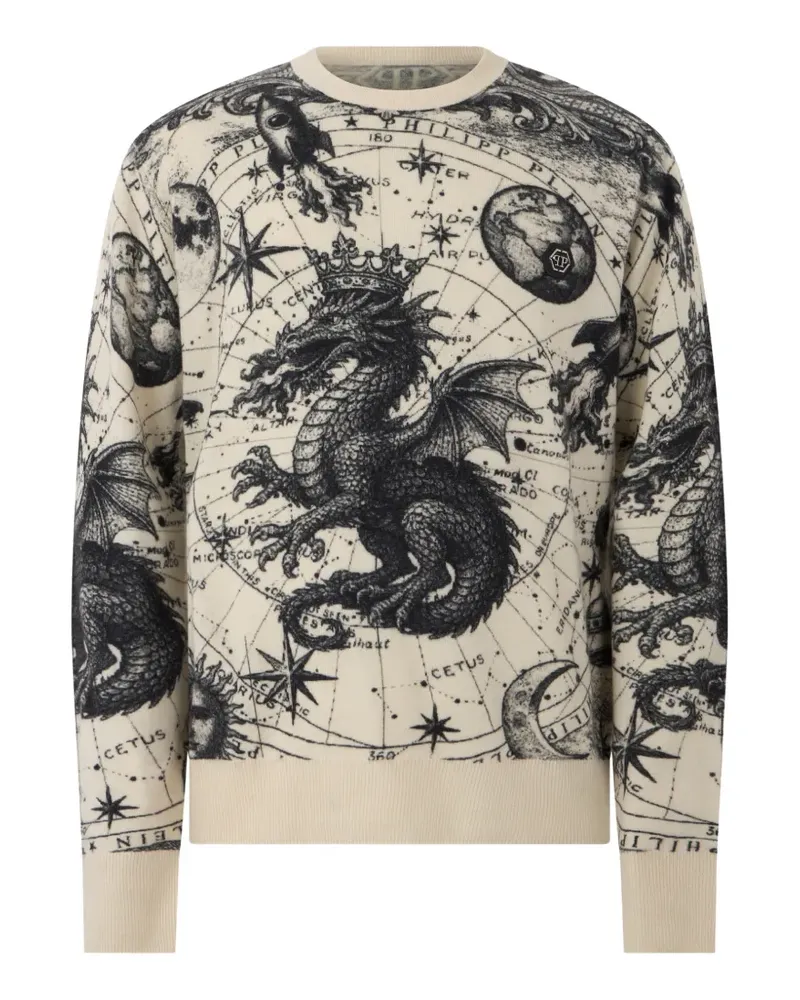 Philipp Plein Pullover mit grafischem Print - Nude Nude