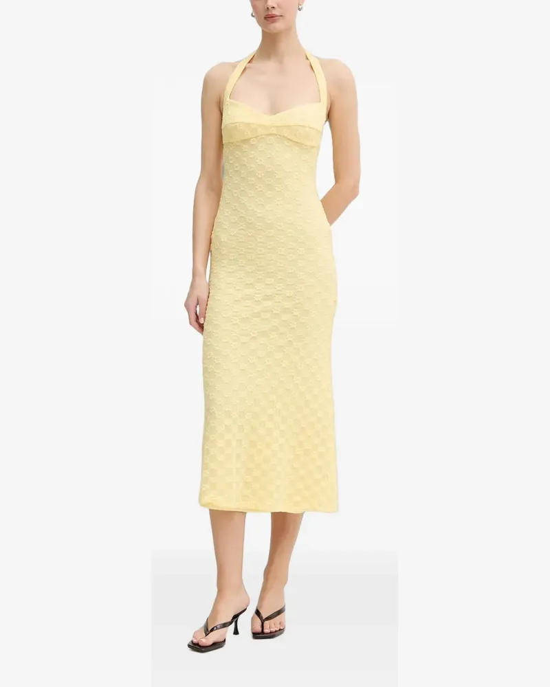 Bardot Mariko floral-lace halterneck midi dress - Gelb Gelb