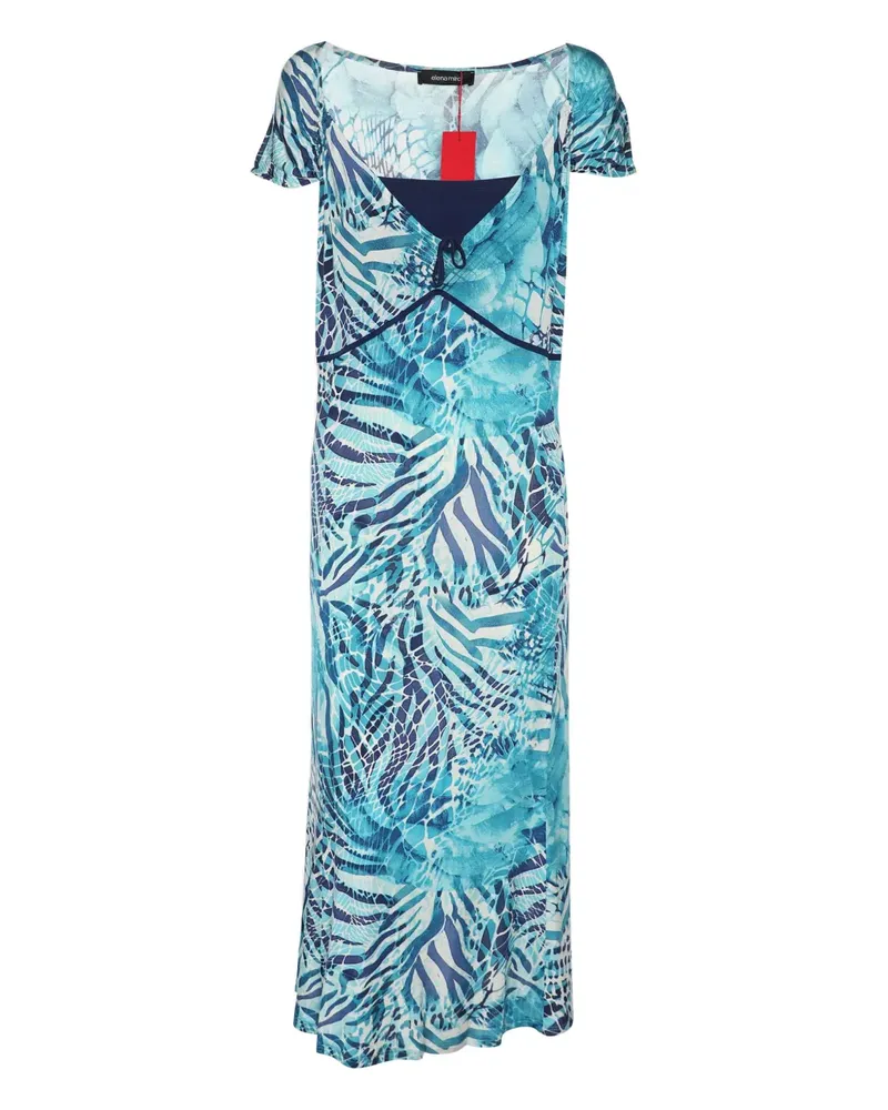 Elena Mirò Midikleid mit Print - Blau Blau