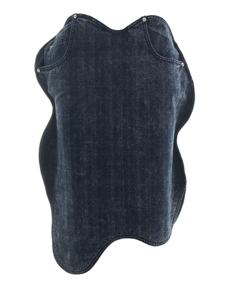 pushBUTTON Asymmetrischer Acid-Wash-Rock - Blau Blau